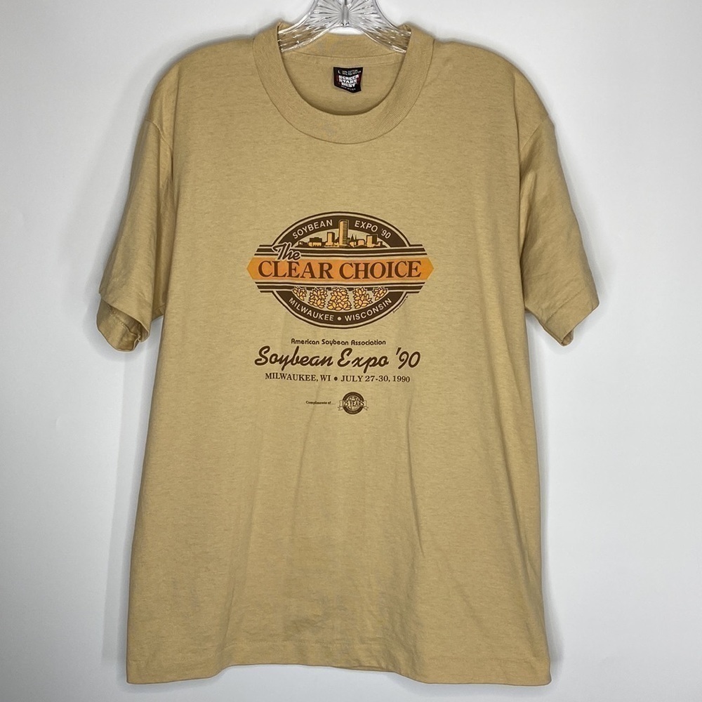 Vintage Soybean Expo Milwaukee, Wisconsin 1990 Tan Tshirt Size Large